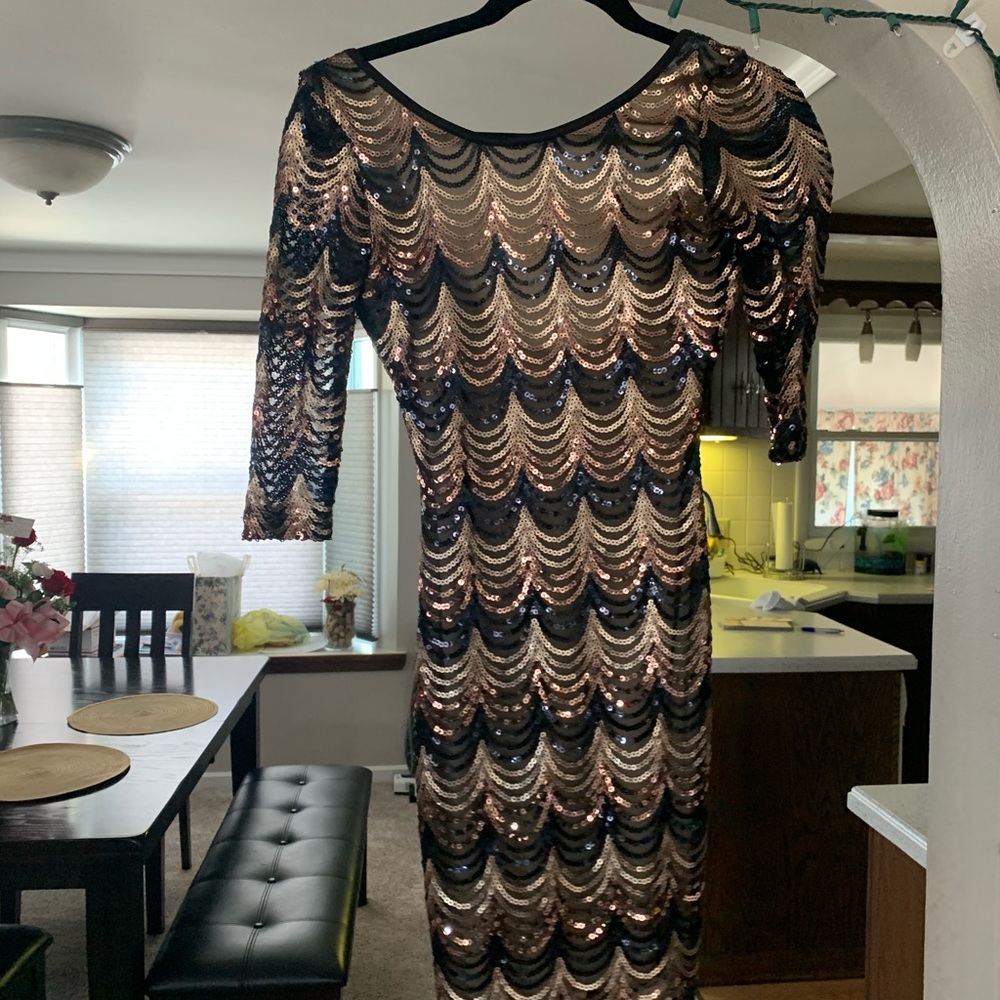 Black and gold shimmery dress